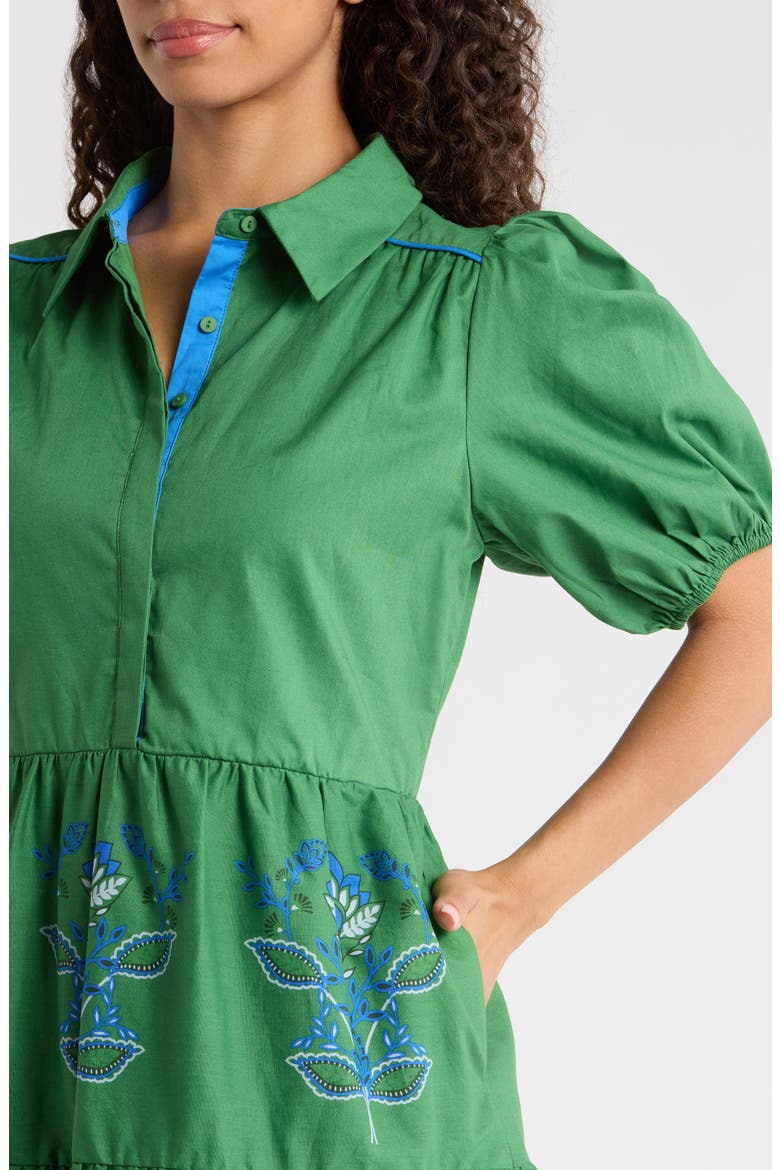 Meridy Floral Burie Tiered Minidress