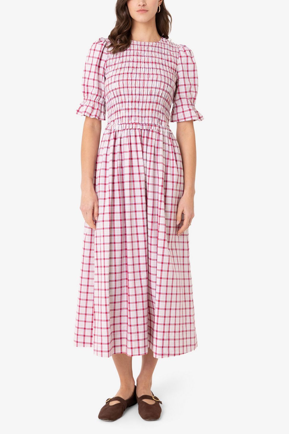 Amy Lynn Imogen Cotton  Window Pane check Midaxi Dress