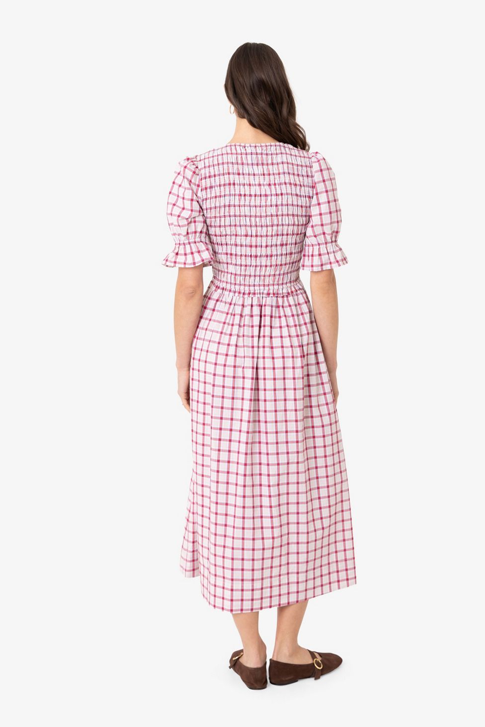 Amy Lynn Imogen Cotton  Window Pane check Midaxi Dress