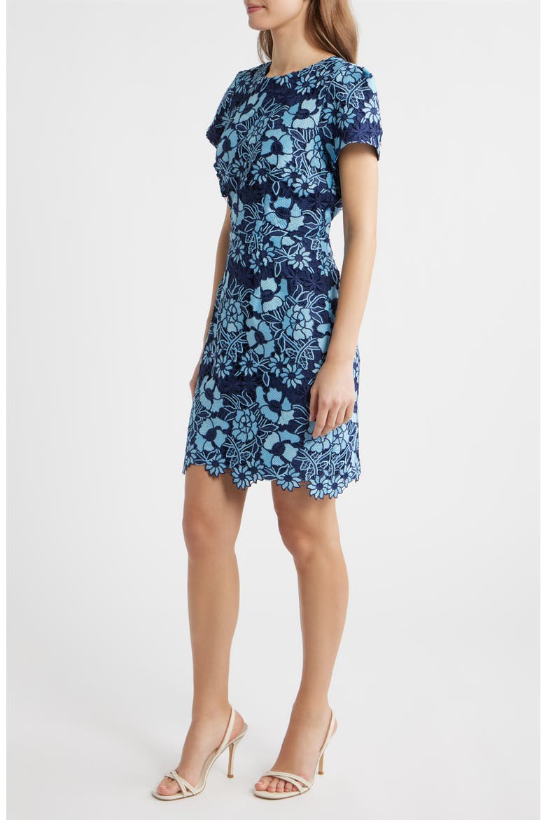 Floral Denim Embroidered Minidress
