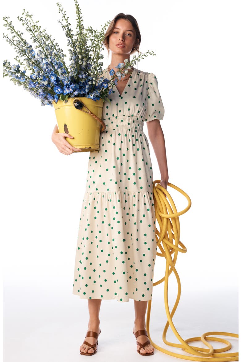 Irene Polka Dot Print Midi Dress