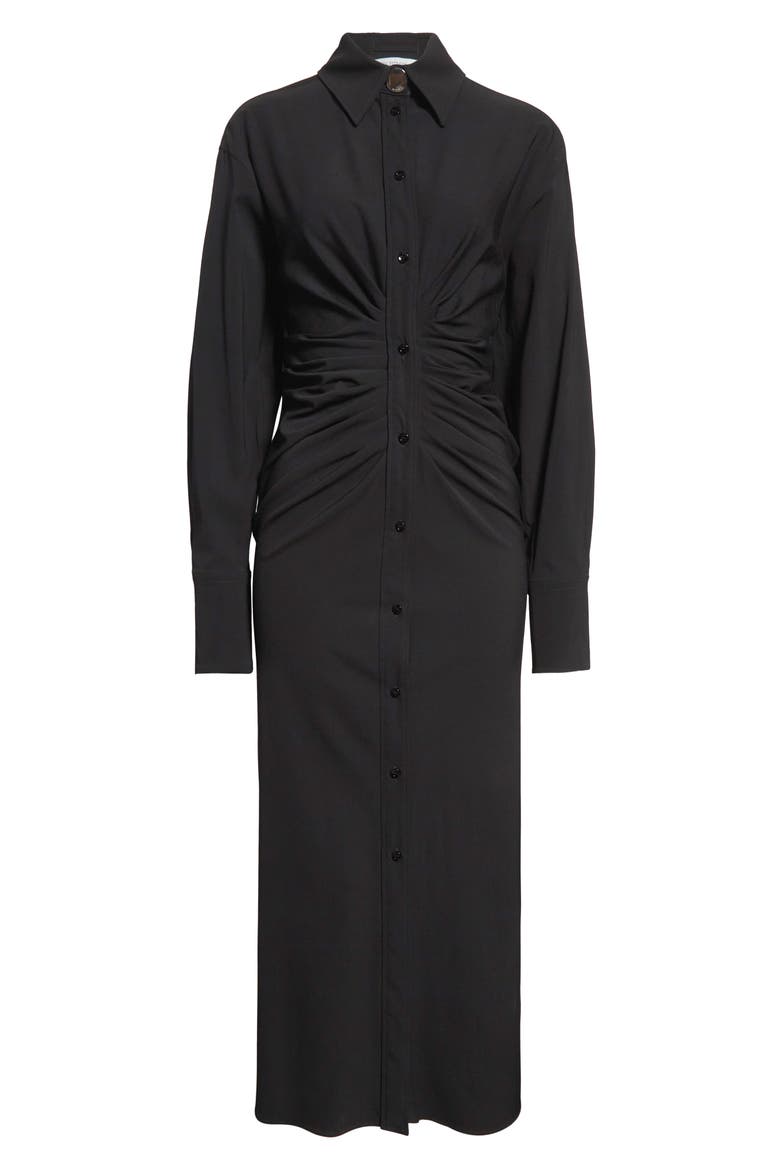 Pirania Ruched Long Sleeve Midi Shirtdress