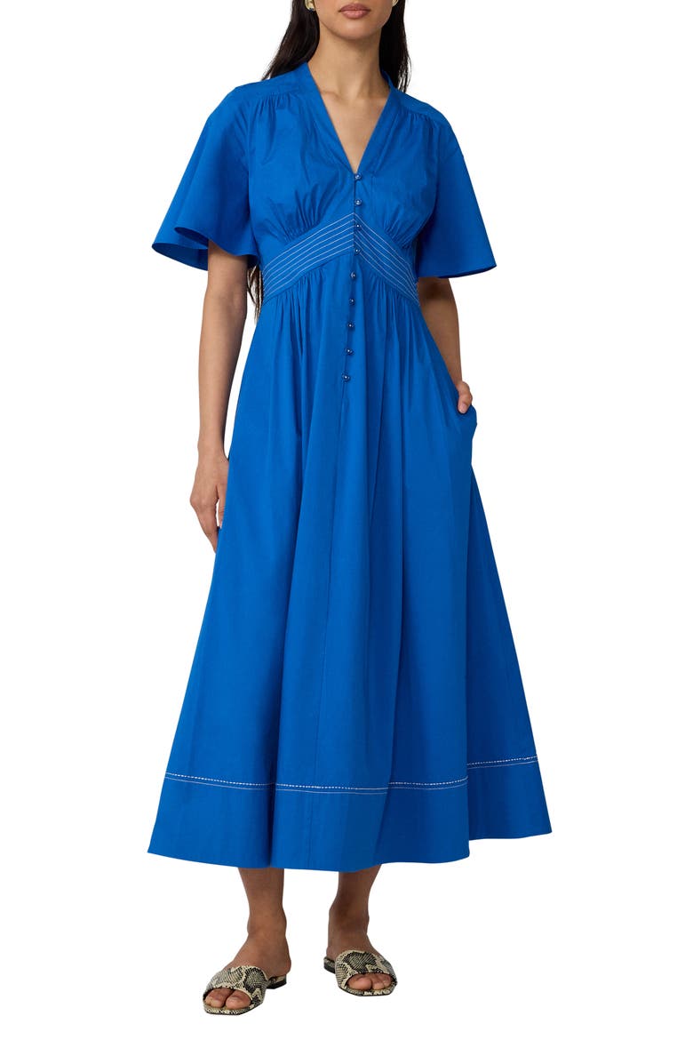 Dawn Stretch Cotton Poplin Midi Dress