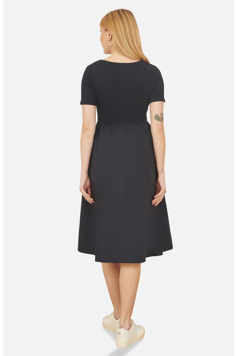 Jersey Top And Cotton Midi Dress