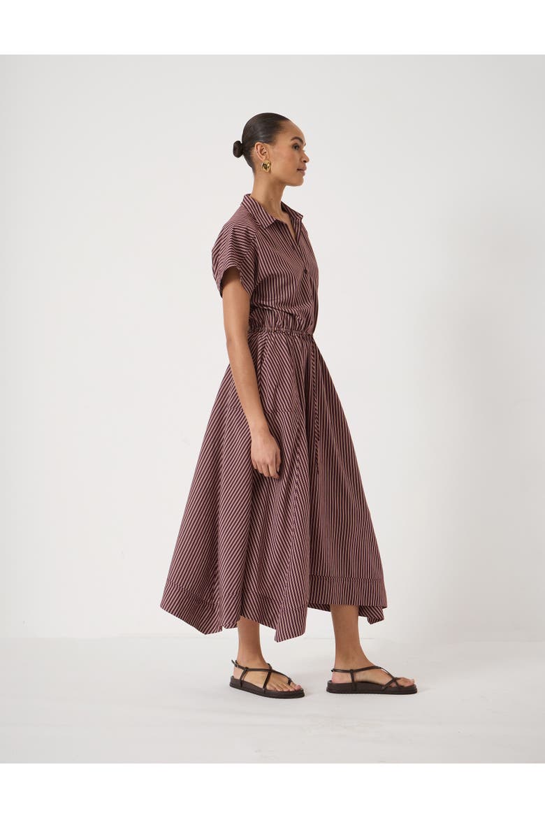 Mira Short Sleeve Hanky Hem Midi Dress