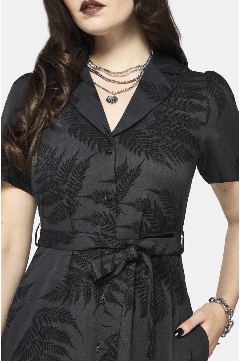Ruin Fern Button Midi Shirt Dress