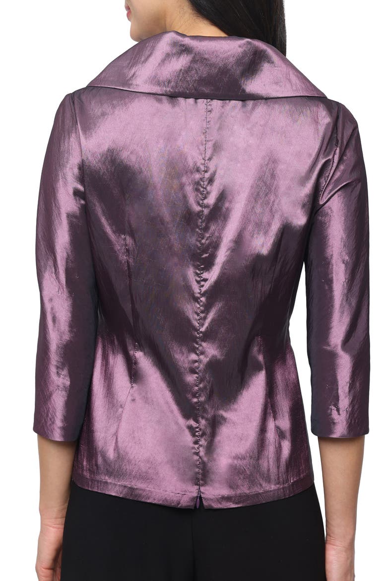 Portrait Collar Faux Wrap Top