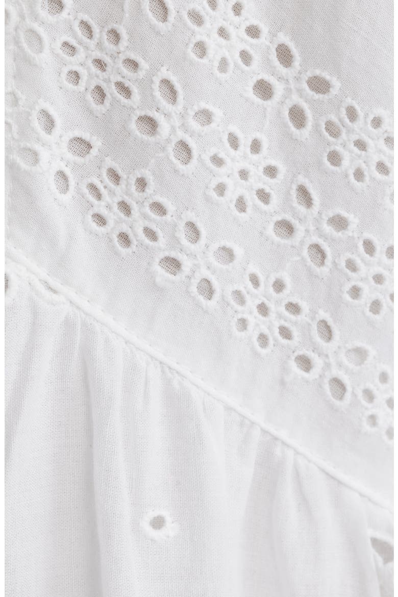 Eyelet Flutter Sleeve Cotton Minidress