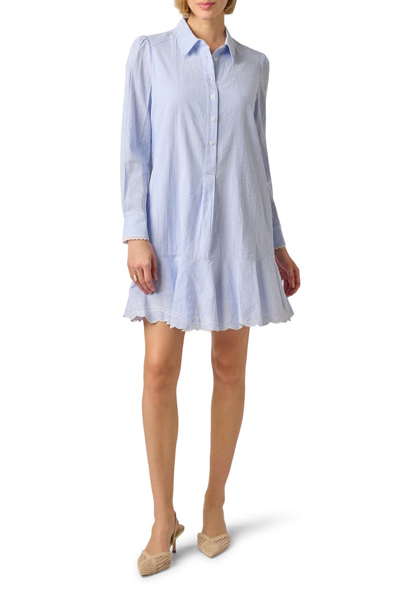 Hailey Stripe Button-Up Shift Shirtdress