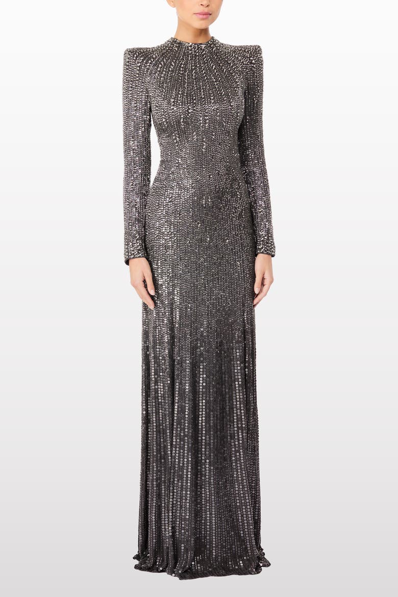 Rory Embellished Mock-Neck Maxi Dress
