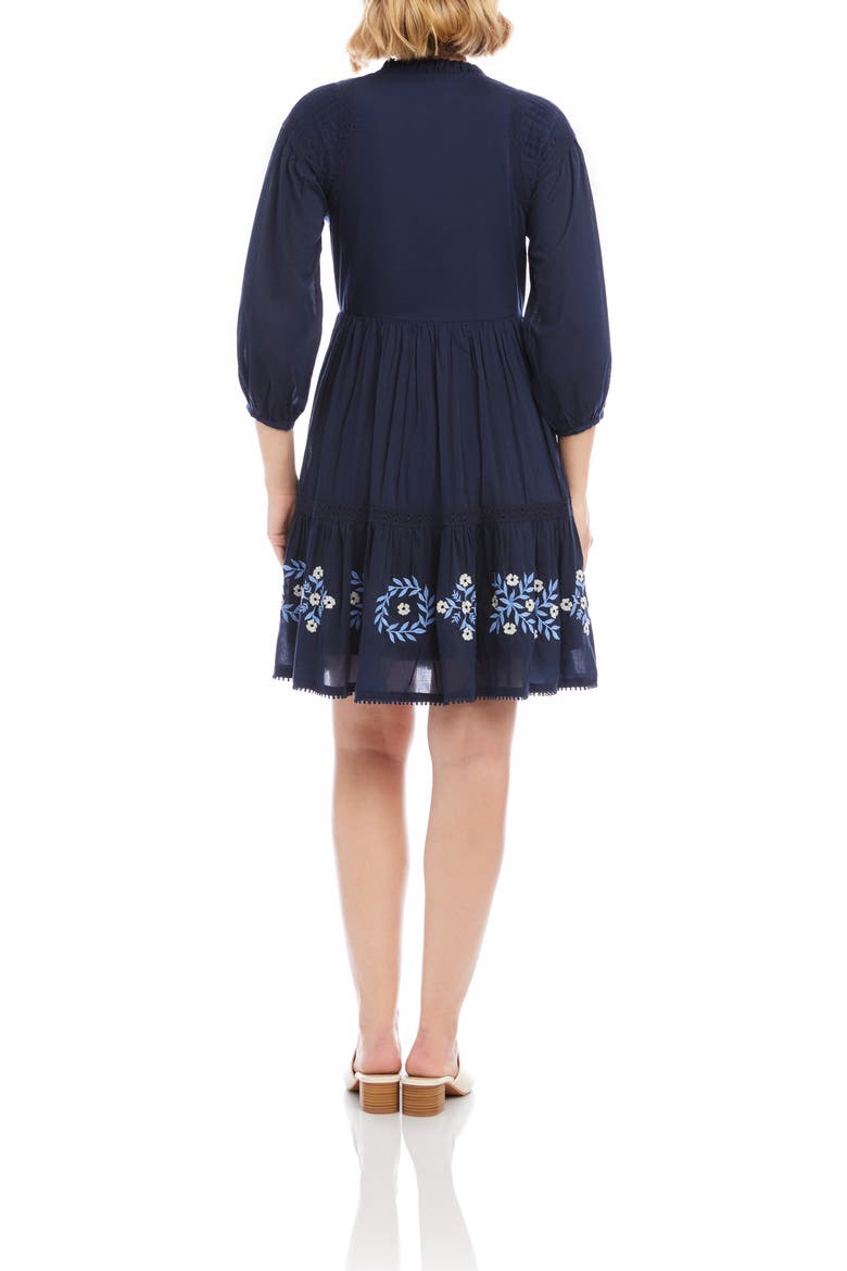 Floral Embroidered Tassel Cotton Dress