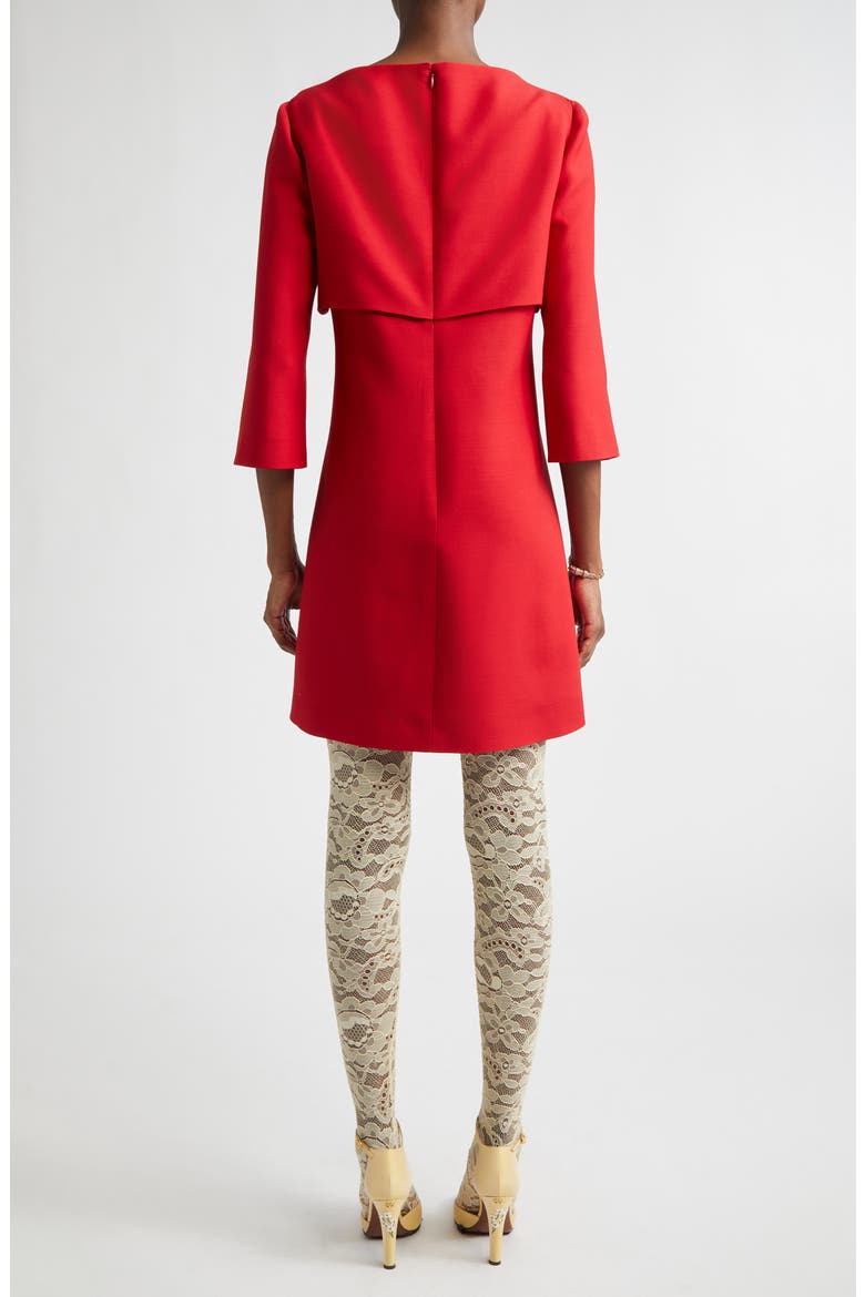 Bow Solid Crepe Couture Minidress