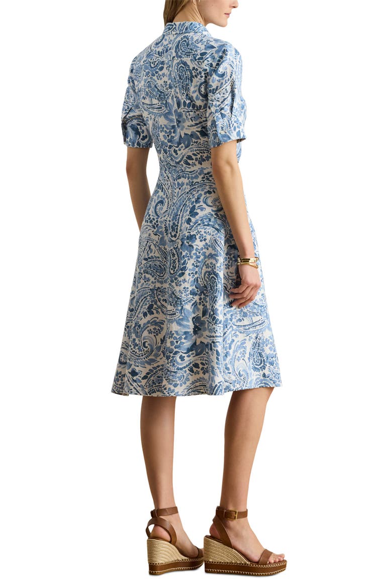 Paisley Print Linen Shirtdress