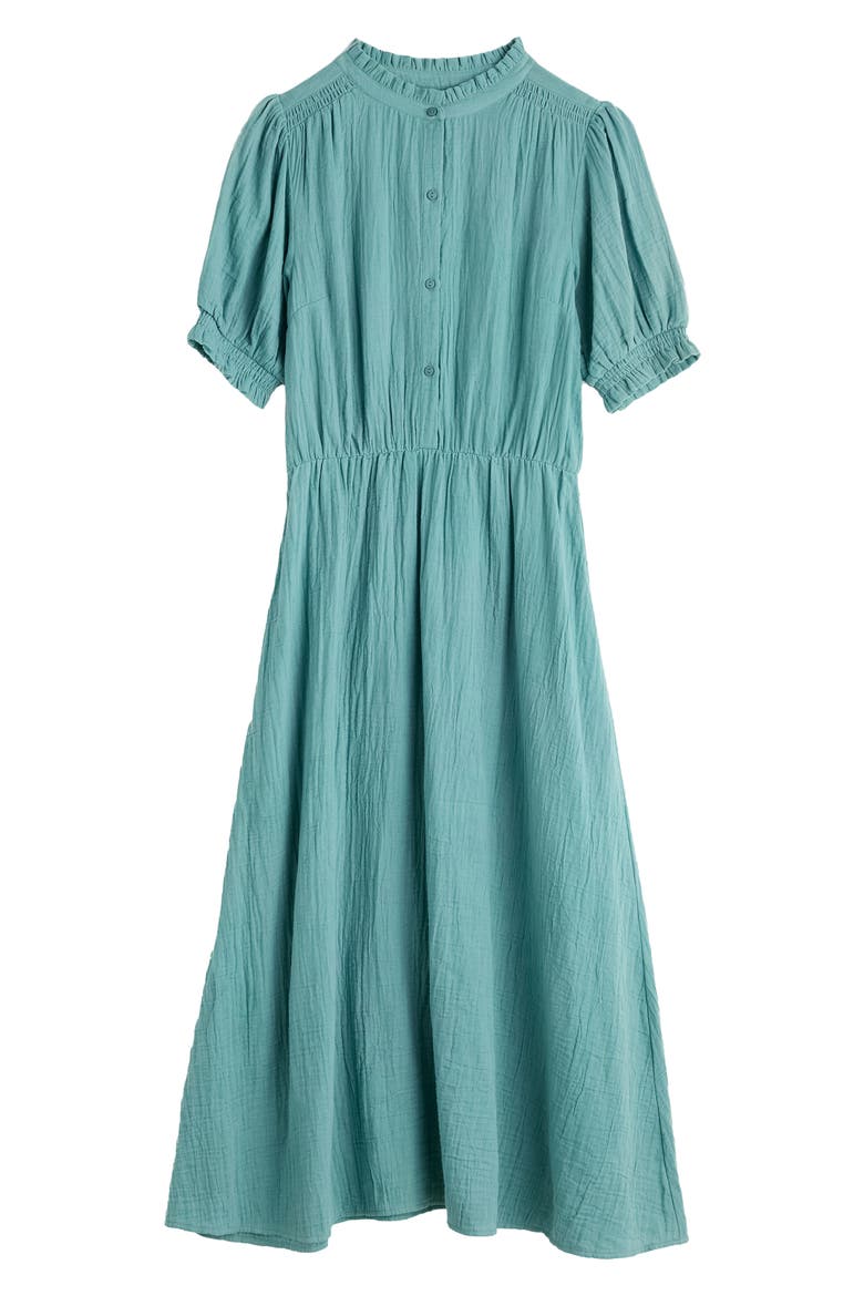 Shore Path Organic Cotton Gauze Midi Dress