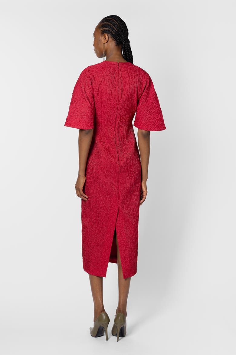 Falah Cloque Textured Midi Dress