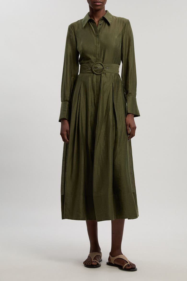 Organdie Midi Shirt Dress