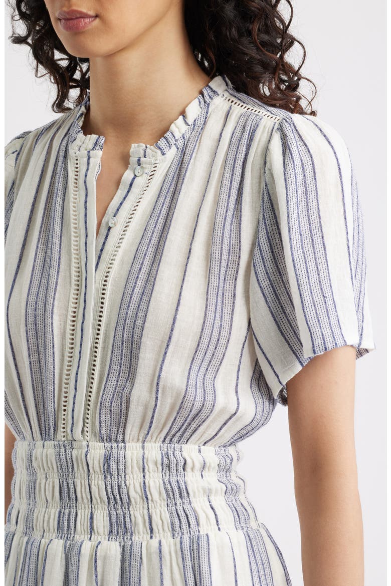 Brent Stripe Smocked Waist Midi Dress