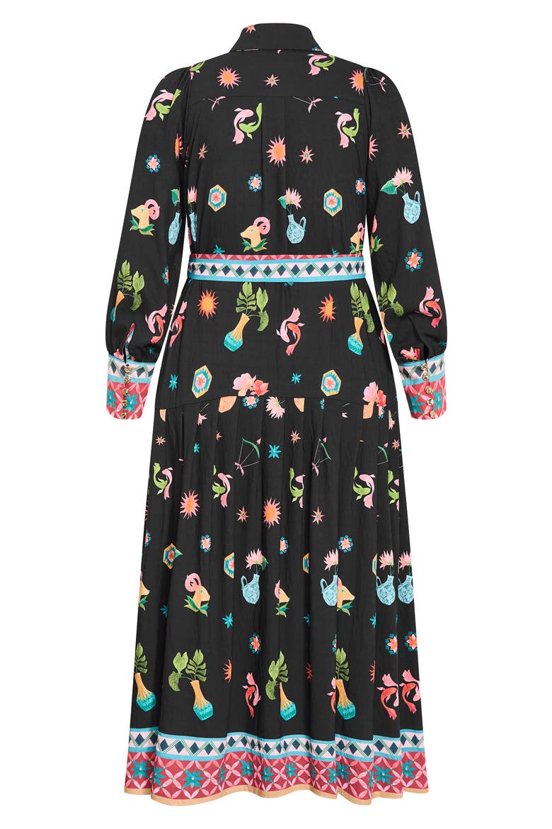 Lina Long Sleeve Belted Maxi Shirtdress