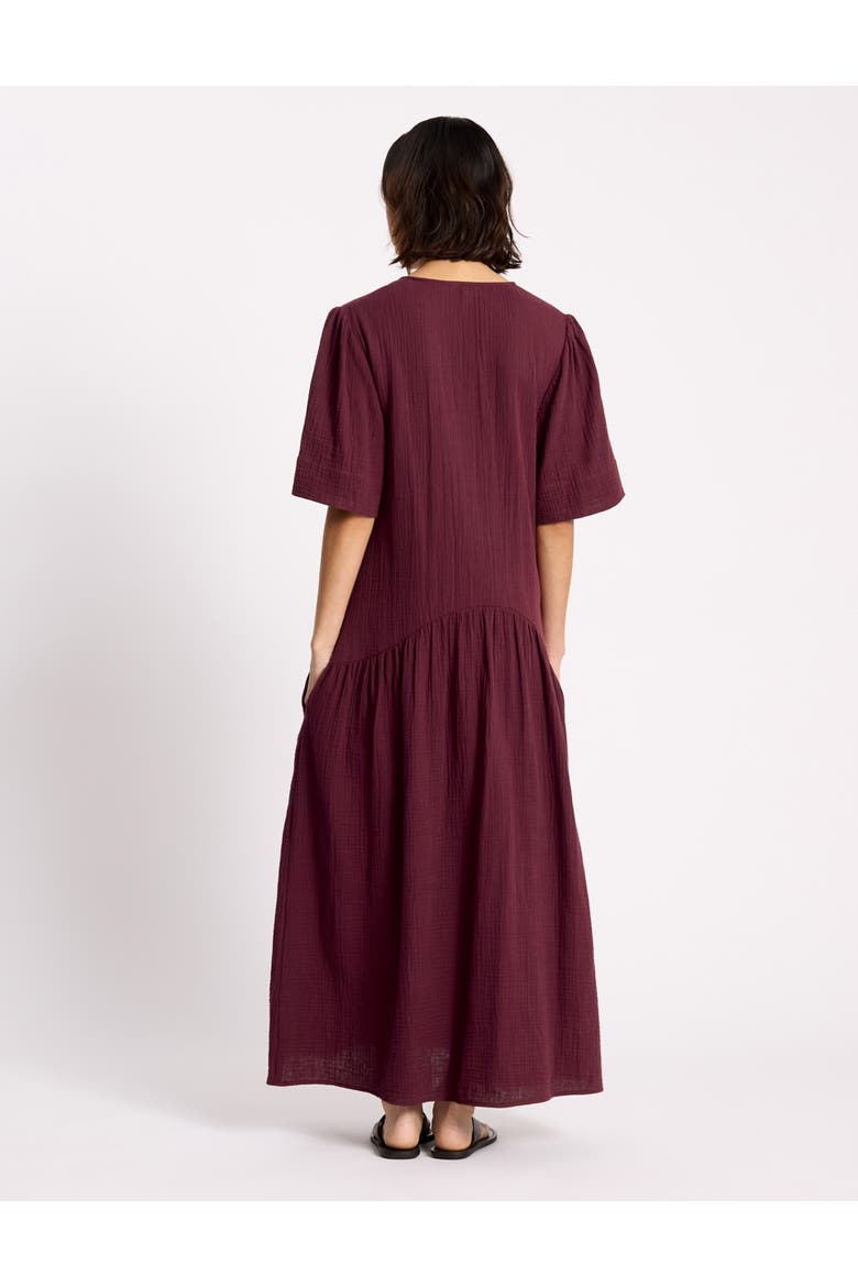 Cheesecloth V-Neck Tunic Maxi Dress