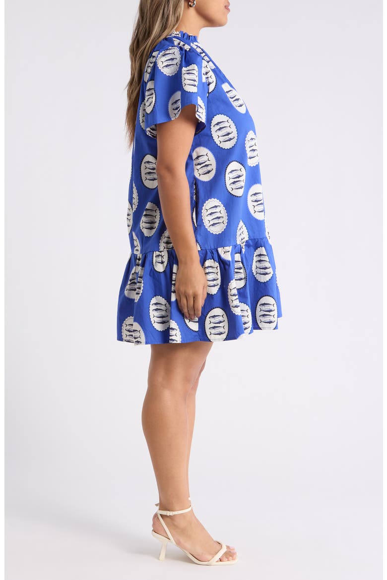 Sardine Sea Azari Cotton Shift Minidress