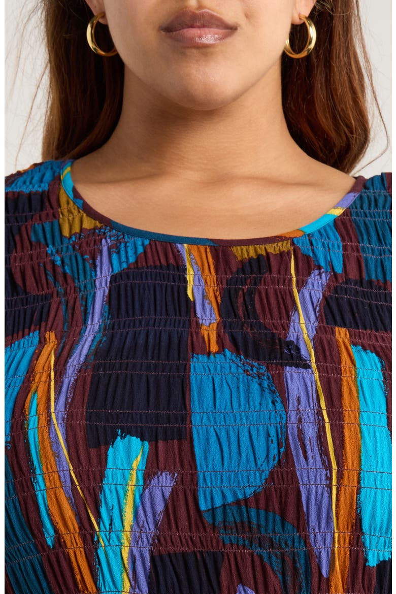Meadowsweet Printed Smocked Midi Dress