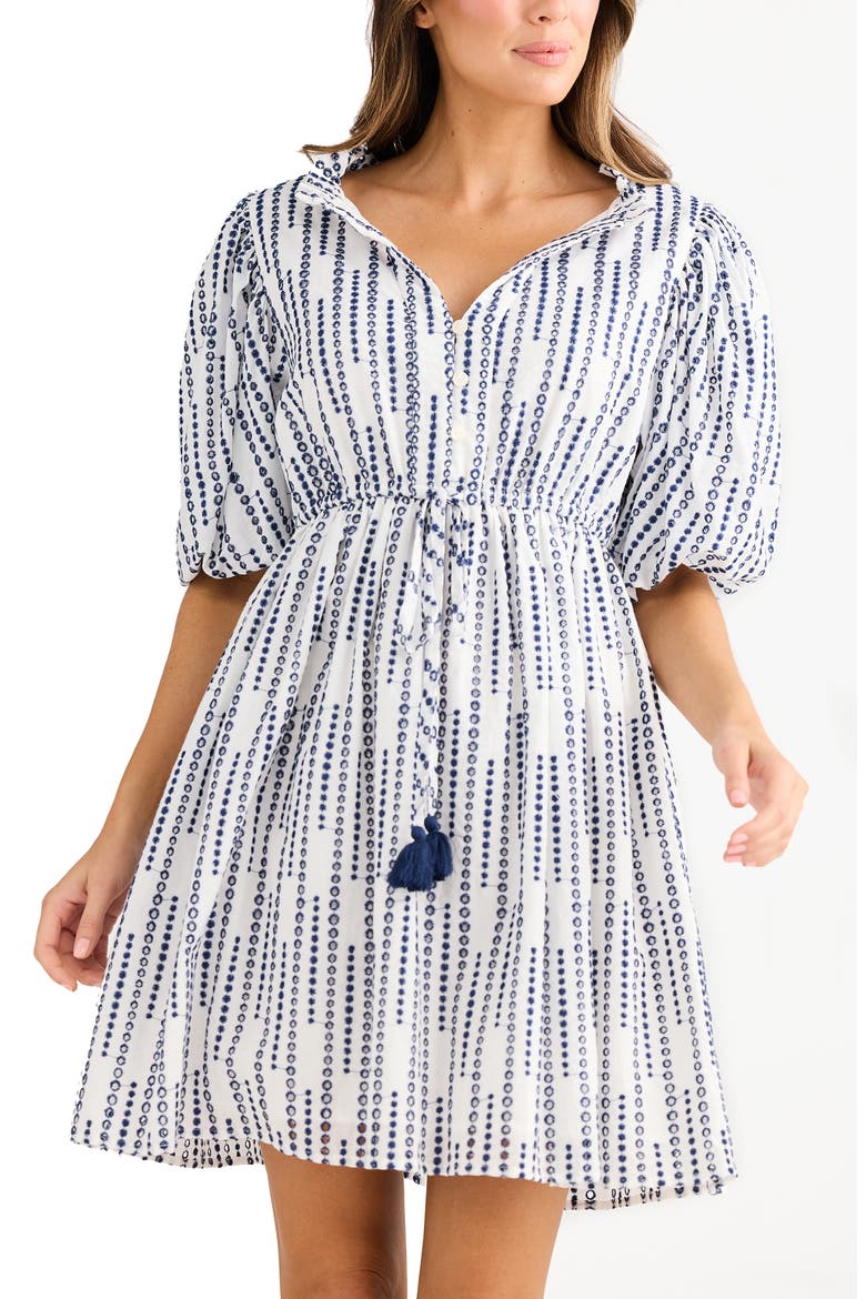 Island Time Vertical Dot Print Shirtdress