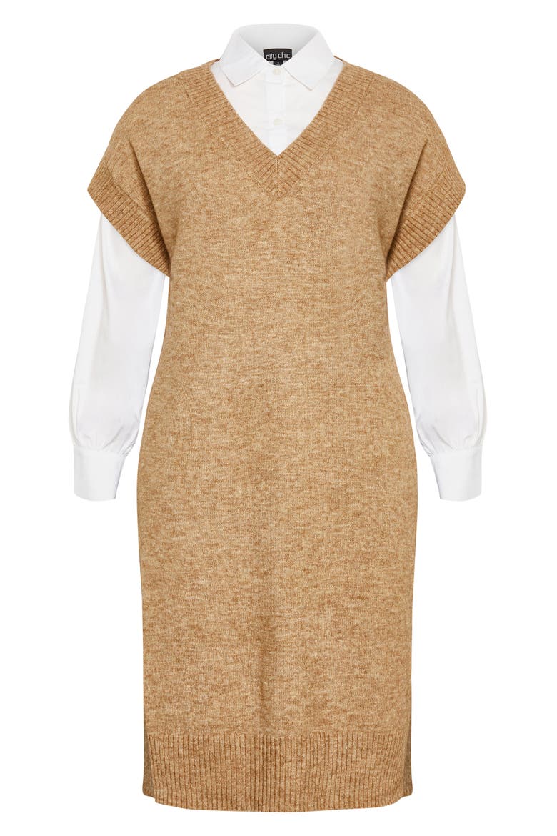 Gloria Layered Long Sleeve Knit Dress