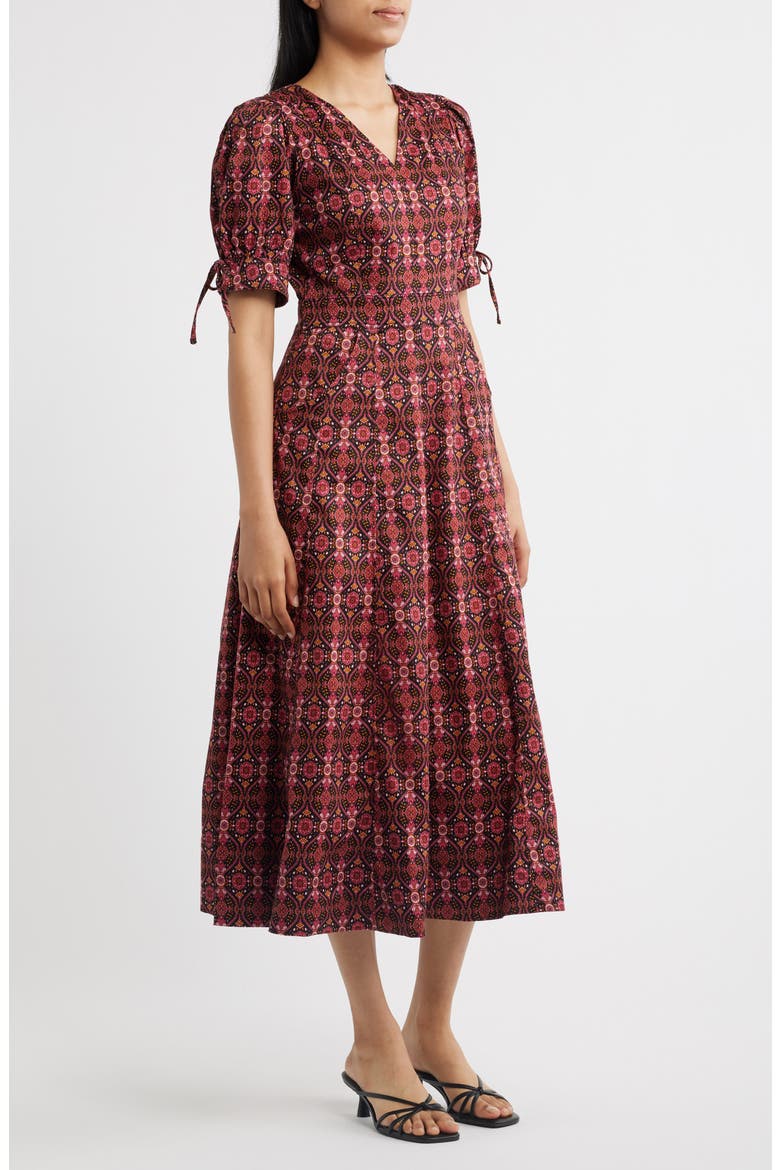 Balloon Sleeve Midi Dress