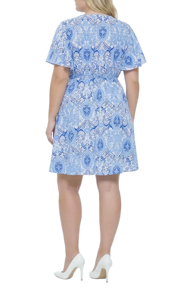 Floral Print Surplice Neck Dress