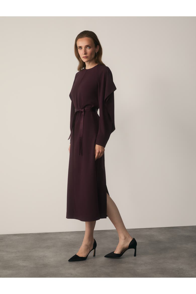 Asti Long Sleeve Midi Crepe Dress