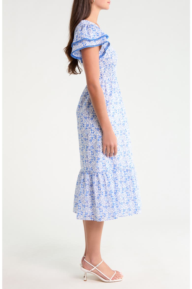 Maisie Floral Print Tiered Midi Dress