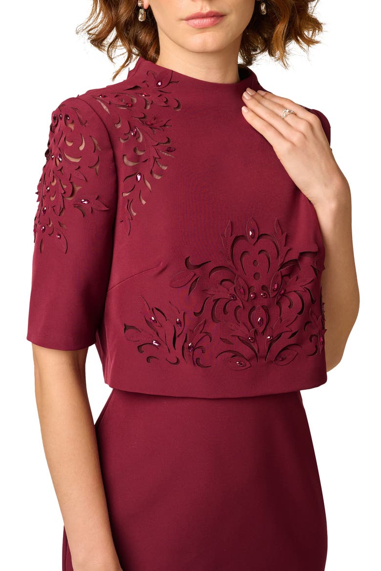 Cutout Stretch Crepe Popover Sheath Dress