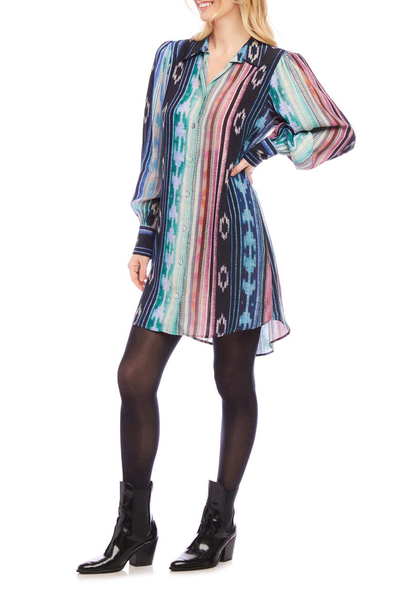 Printed Long Sleeve Shirtdress