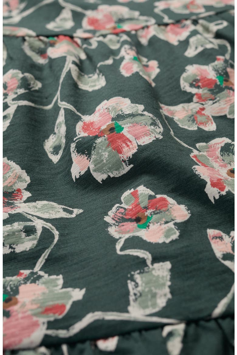 Line Strokes Floral Print Dress