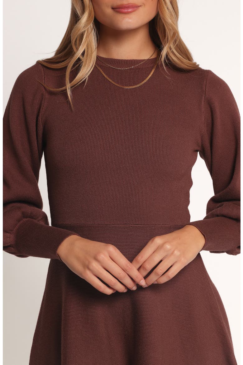 Gigi Long Sleeve Fit & Flare Sweater Minidress