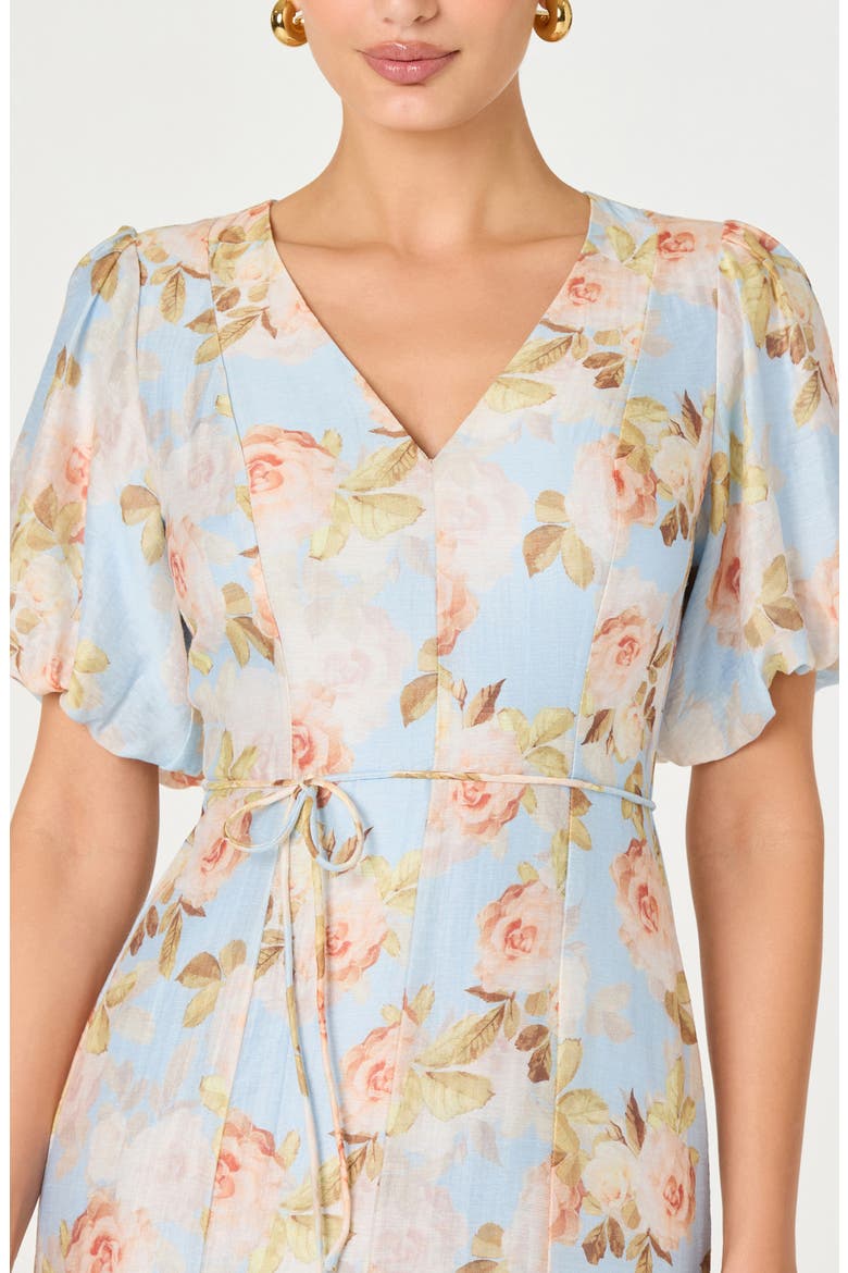 Lavena Floral Puff Sleeve Midi Dress