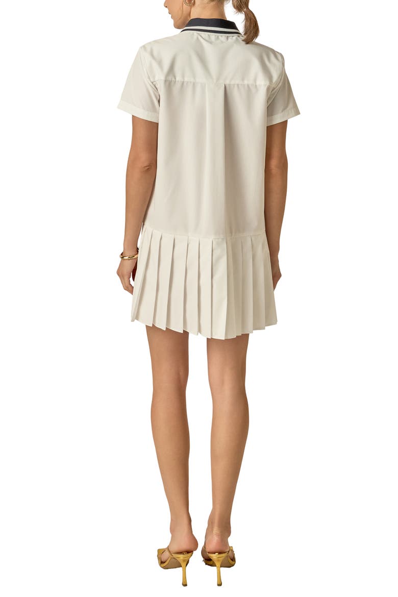 Crochet Collar Pleated Minidress