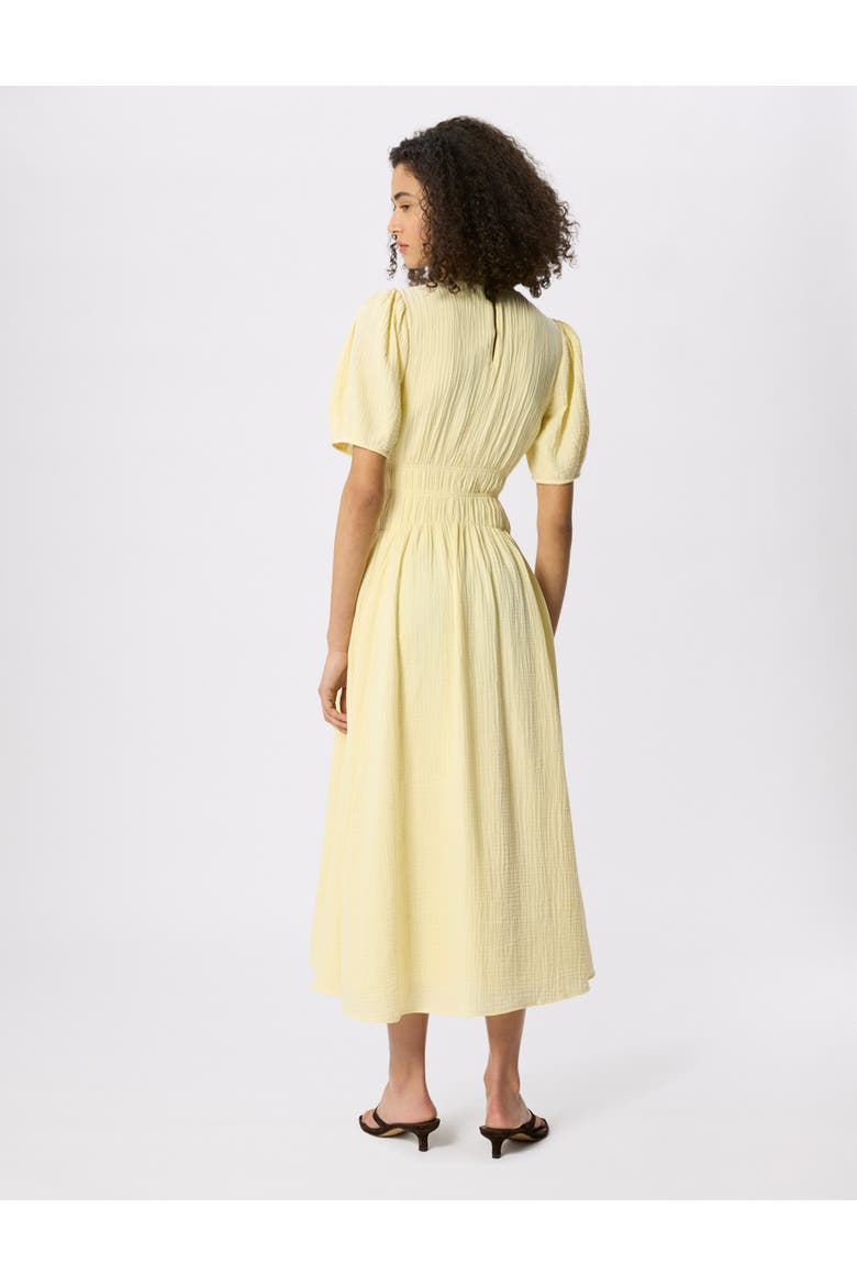 Gathered Textured Midi Dress