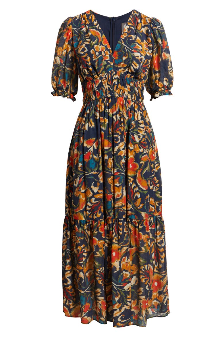 Textured Shirred Maxi Dress