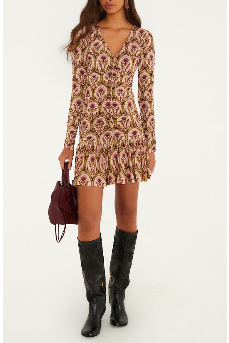 Garden Medallion Long Sleeve Minidress
