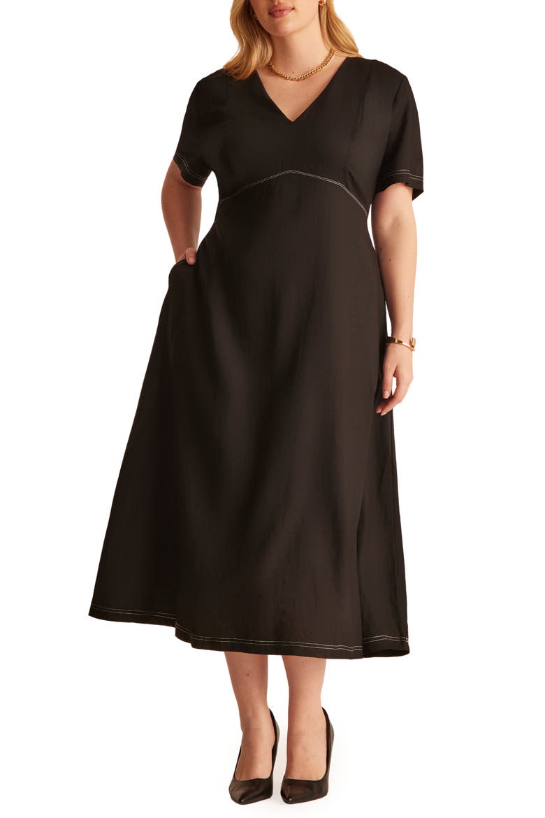 Alena Linen Blend Midi Dress