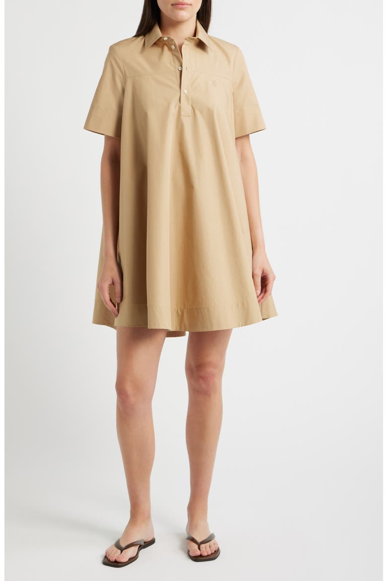 Cotton Trapeze Shirtdress