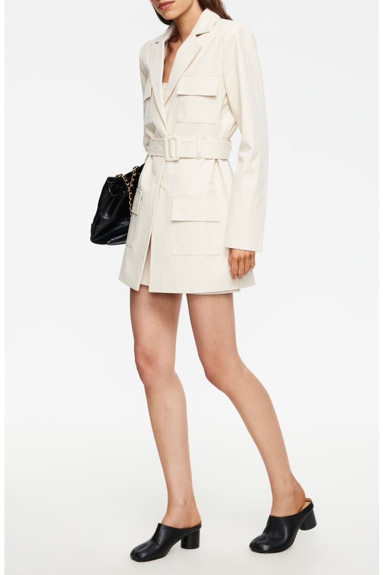 Steinway Belted Long Sleeve Blazer Minidress