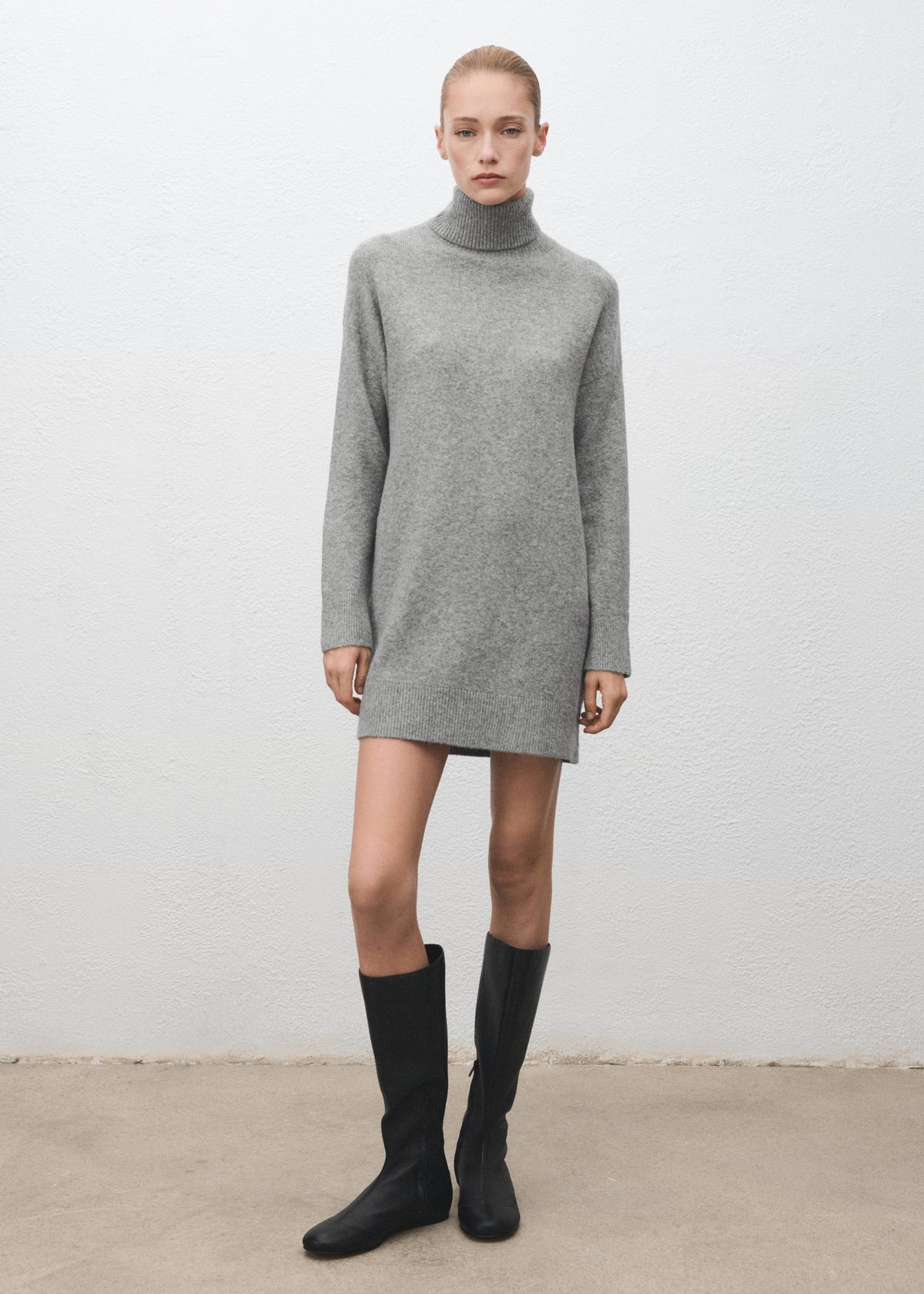 Knitted turtleneck dress