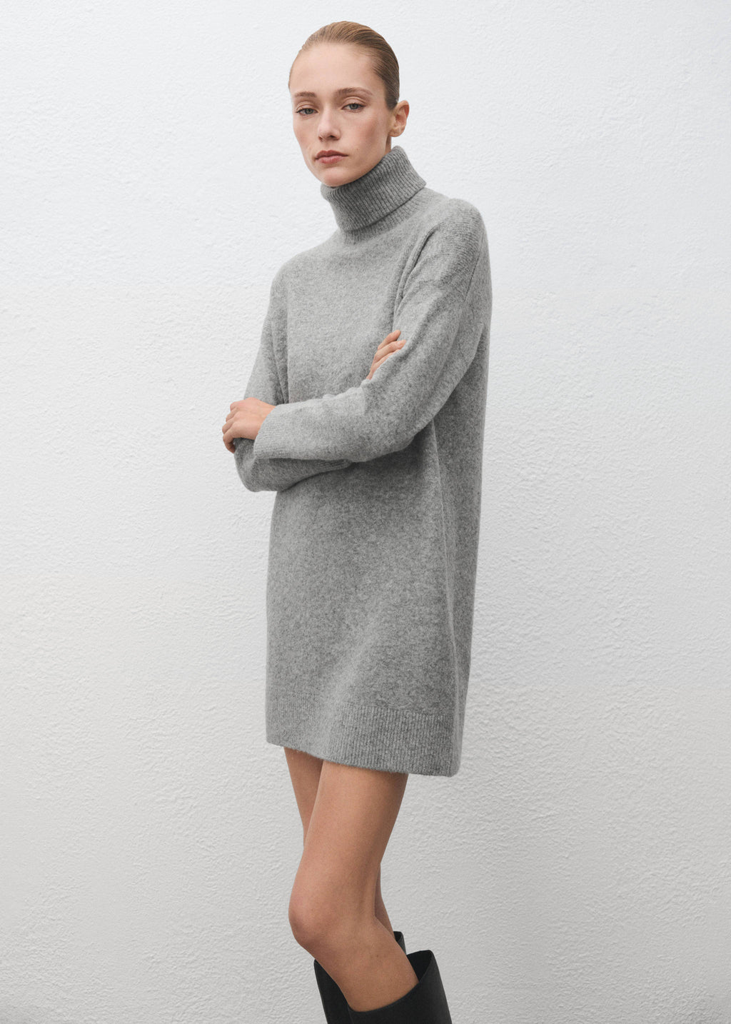 Knitted turtleneck dress