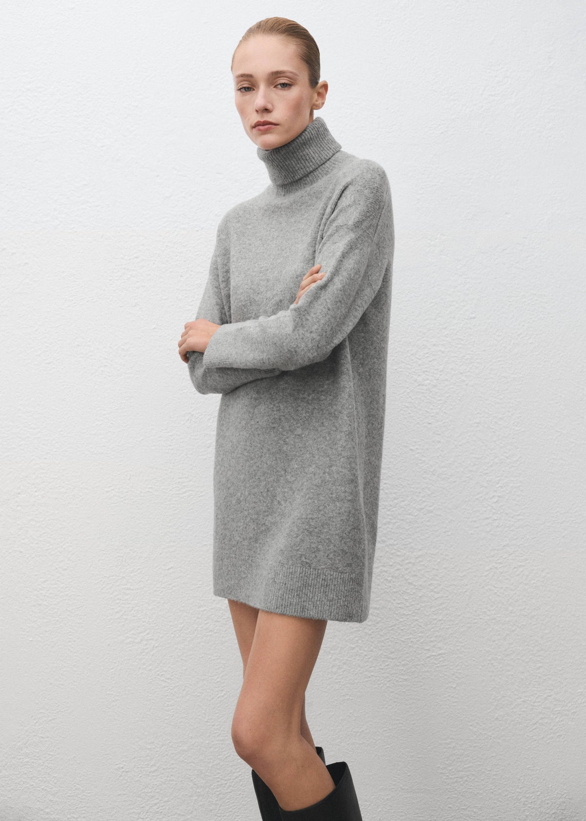 Knitted turtleneck dress