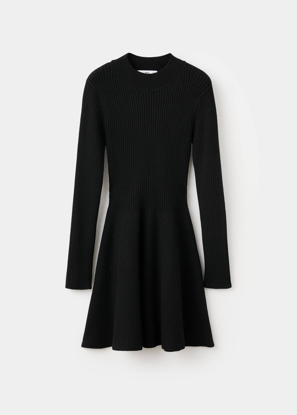Ribbed knitted A-line dress