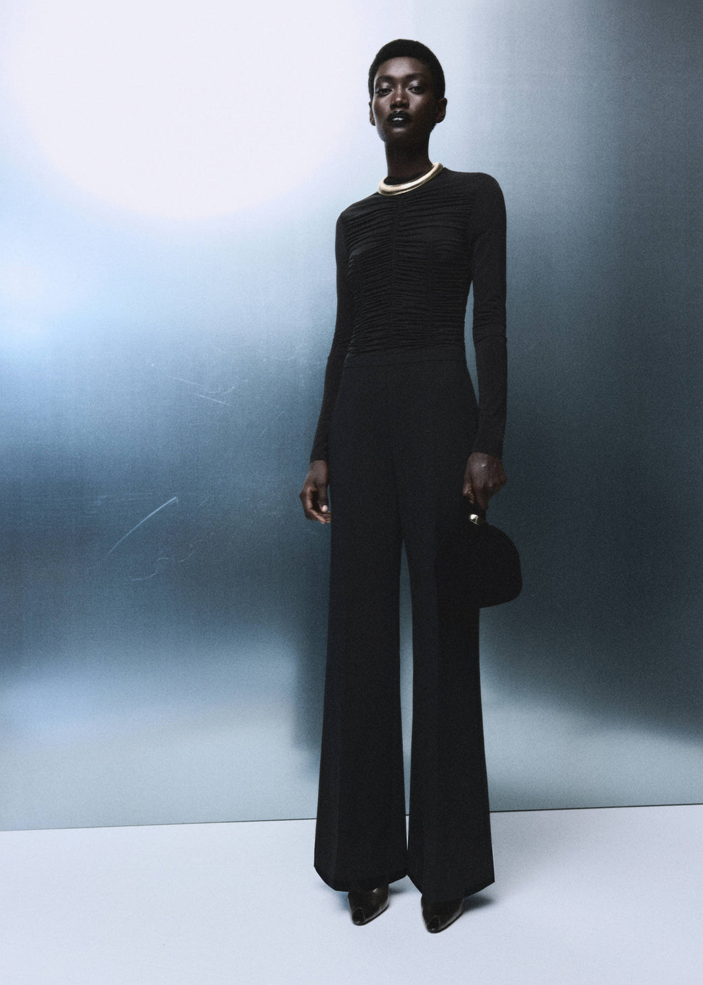 Combined ruched jumpsuit
