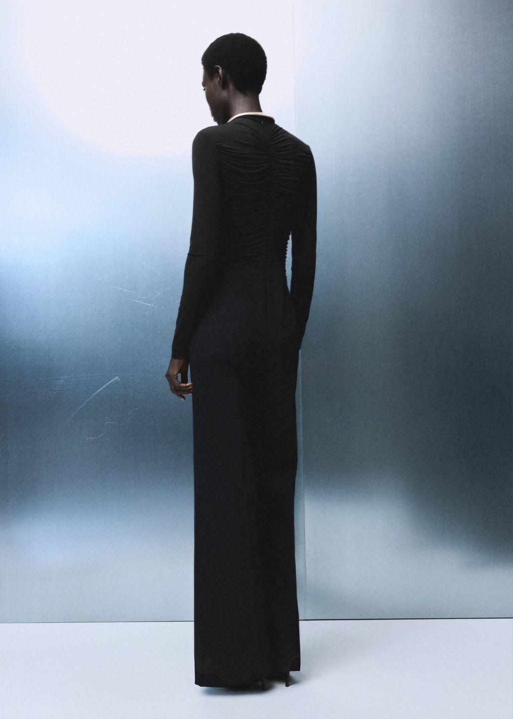 Combined ruched jumpsuit