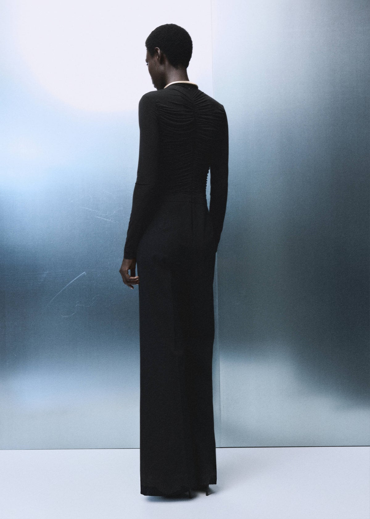 Combined ruched jumpsuit
